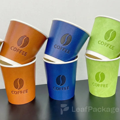 Custom Leather-Texture Coffee Cups