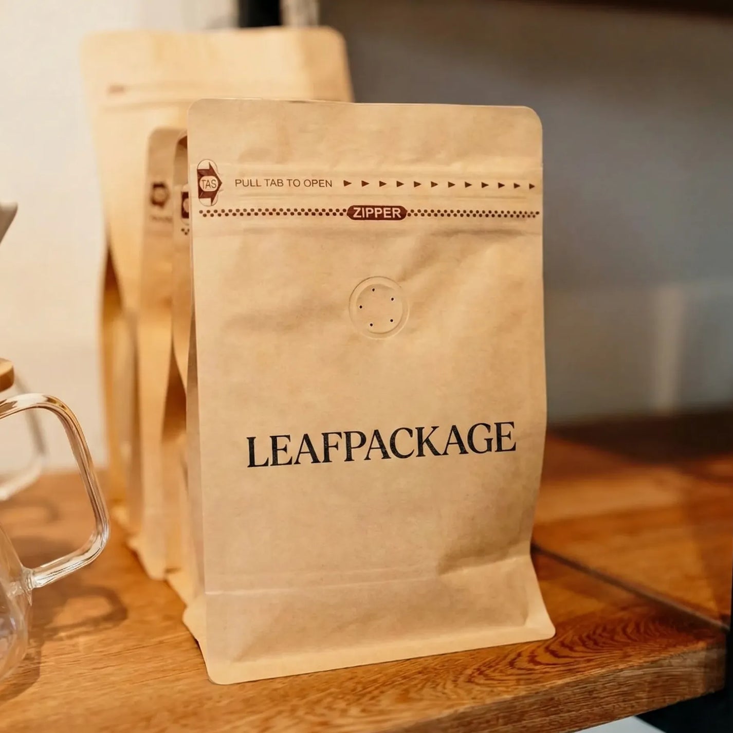 Custom Vertical Kraft Paper Coffee Bags