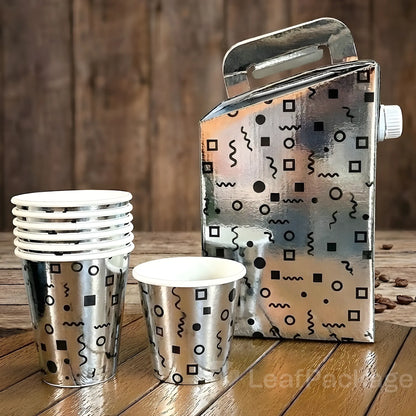 Custom Black & Silver Metallic Paper Coffee Cup