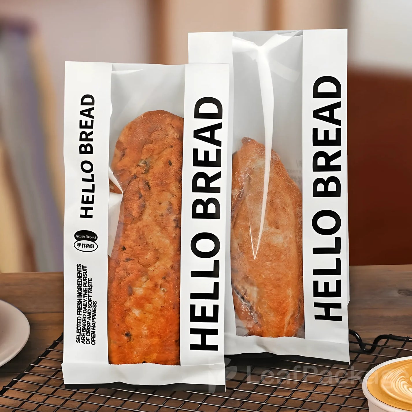 Custom Transparent Window Paper Bread Bags