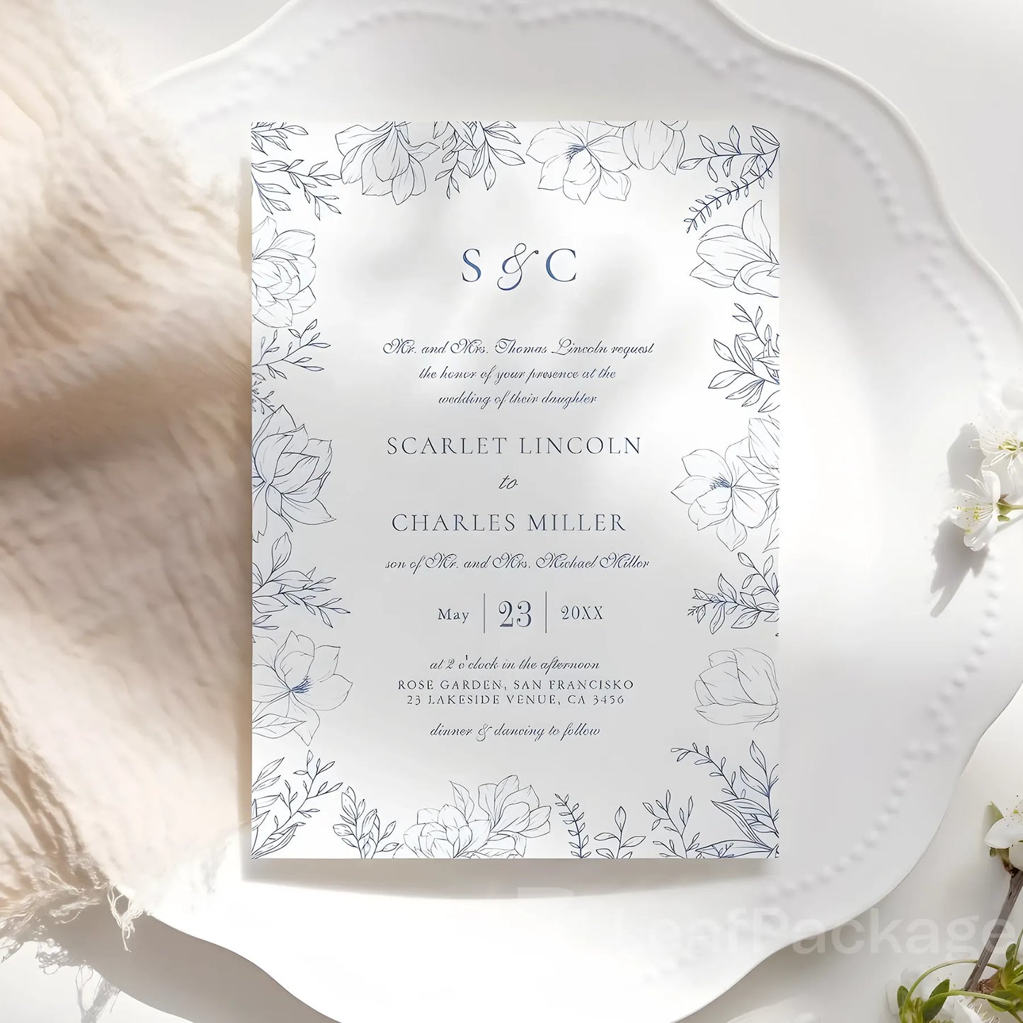 Custom Printed Wedding Invitation card