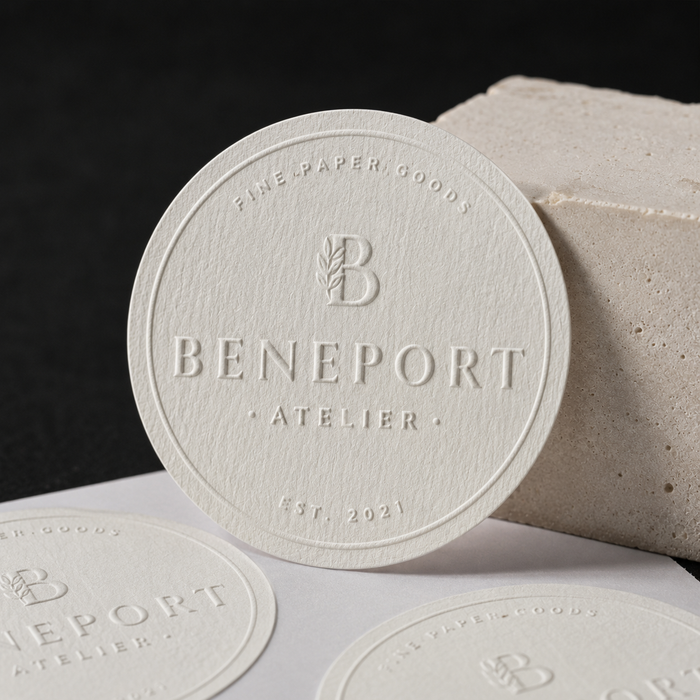 Custom Embossed Logo Stickers for Packaging Seals and Product Labels
