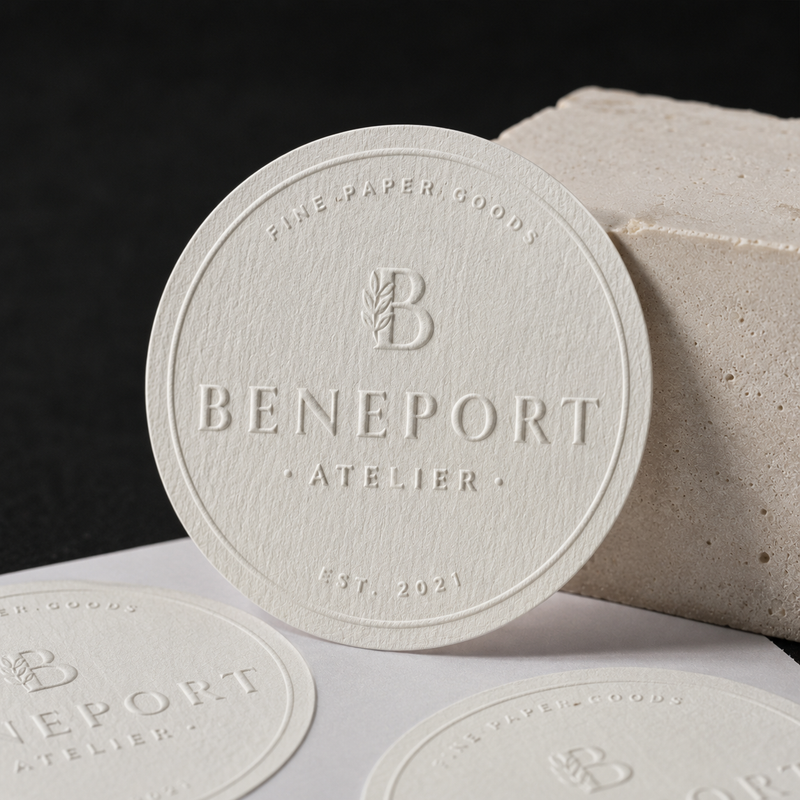 Custom Embossed Logo Stickers for Packaging Seals and Product Labels