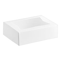 8 × 5 3/4 × 2 1/2 in · White auto-pop clear window bakery box, reference 245852WBBL