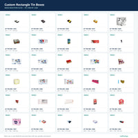Custom Rectangle Tin Boxes mold selection sheet 32 of 50