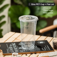 32 oz plastic cups with lids in bulk - custom print clear PET cup