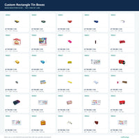 Custom Rectangle Tin Boxes mold selection sheet 35 of 50
