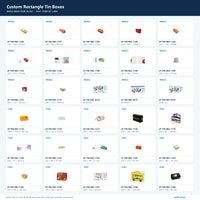 Custom Rectangle Tin Boxes mold selection sheet 36 of 50