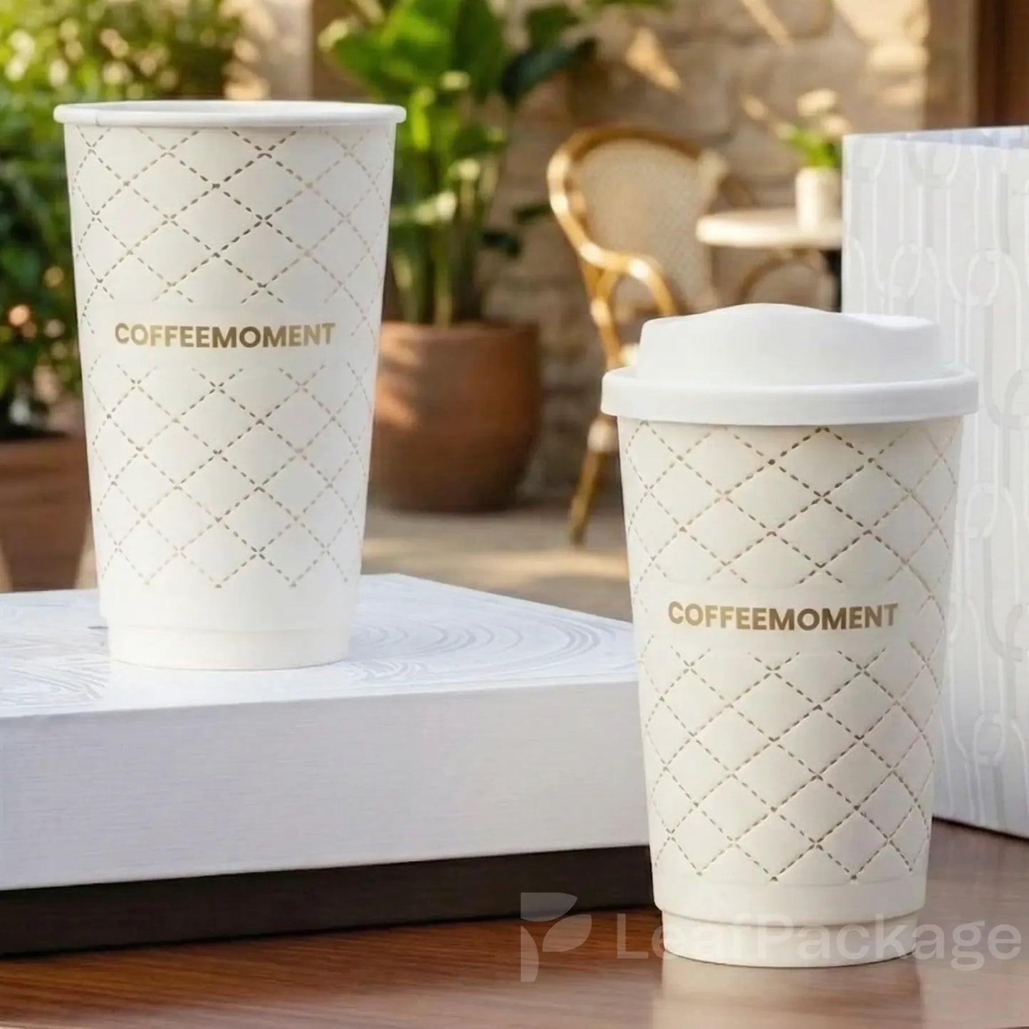 Custom Diamond-Embossed Coffee Cup