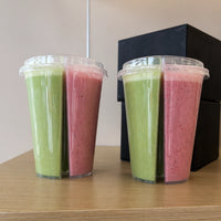 Custom 3-Compartment Plastic Cup for Smoothies & Juices