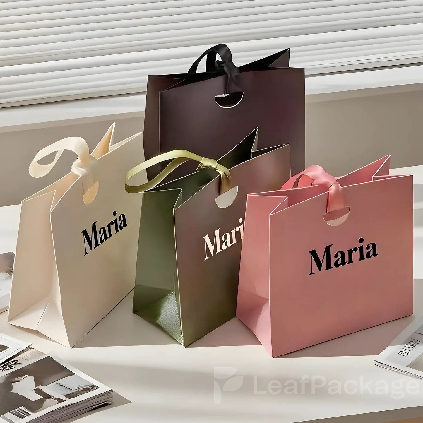 Custom Printed Ribbon Handle Gift Bags