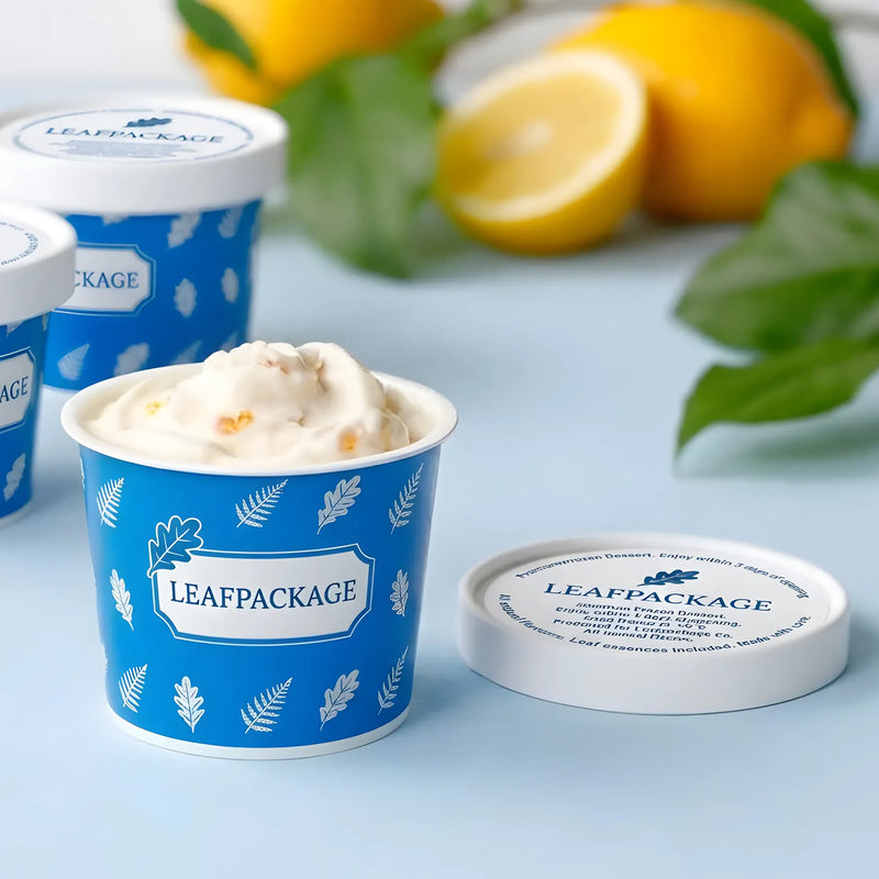 Custom Printed Ice Cream Paper Cup with Paper Lids
