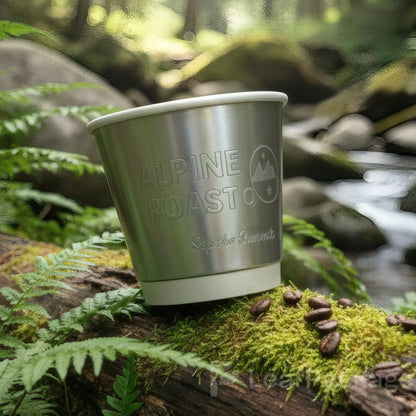 Custom Silver Paper Cup with 3D Logo