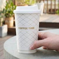 Custom Diamond-Embossed Coffee Cup