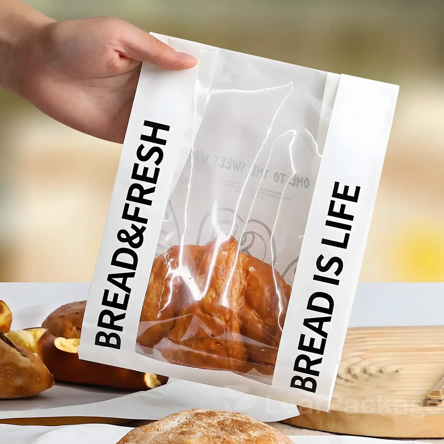 Custom Kraft Paper Bread Bags with Window