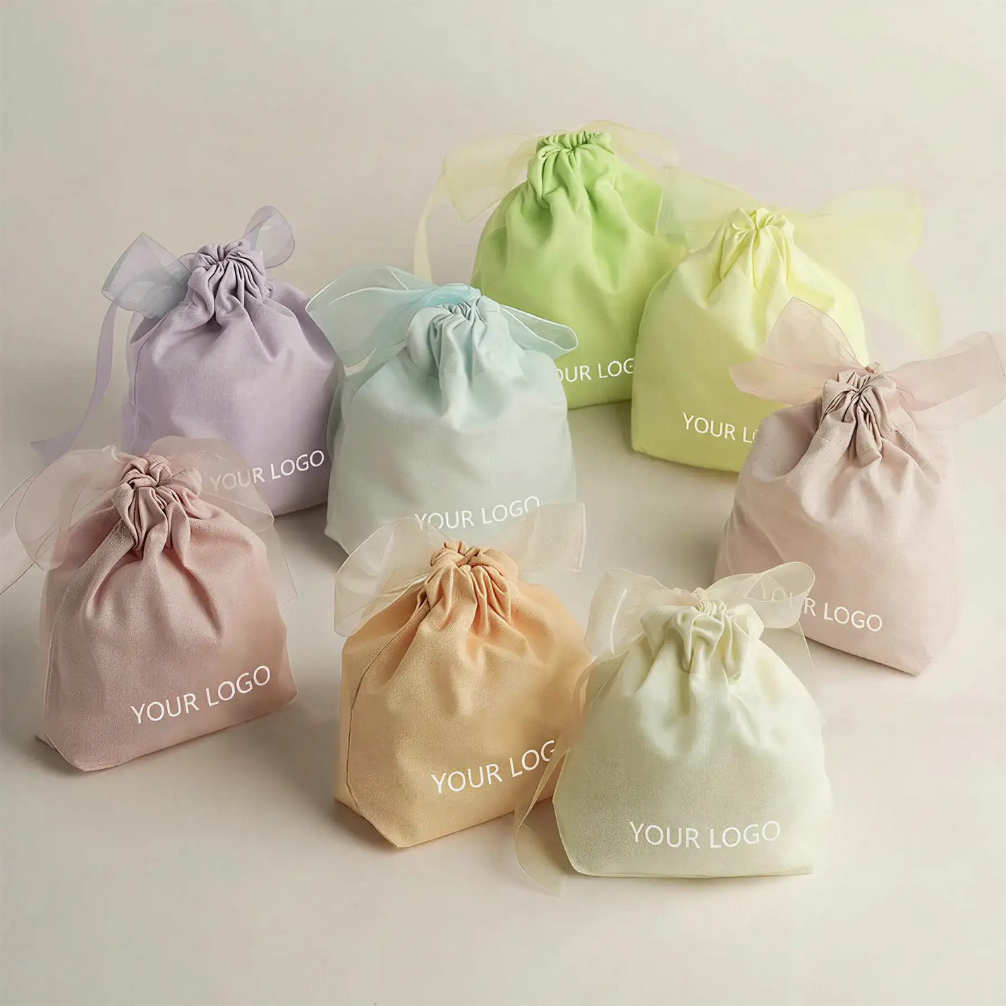 Custom Colored Cotton Jewelry Pouch with Square Bottom