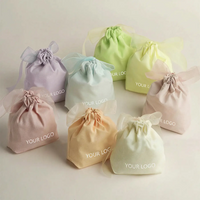 Custom Colored Cotton Jewelry Pouch with Square Bottom