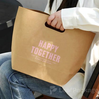Custom Kraft Die Cut Handle Bag