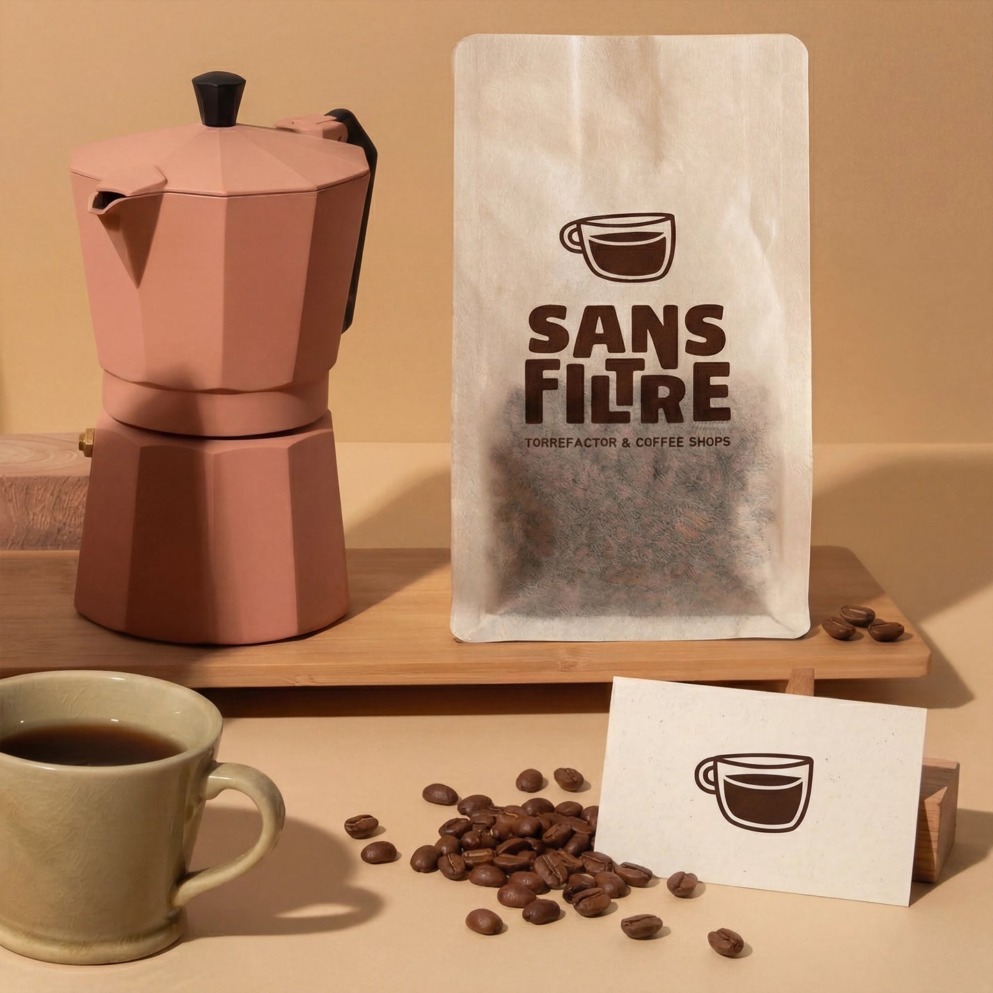 Custom Vertical Tissue Paper Coffee Bag