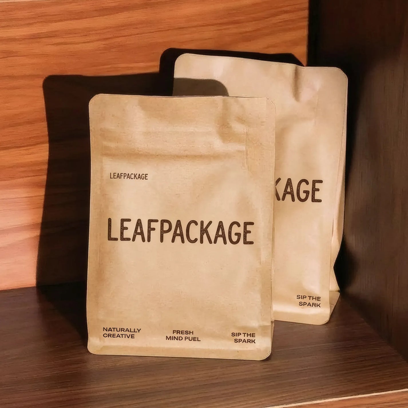 Custom Vertical Kraft Paper Coffee Bags