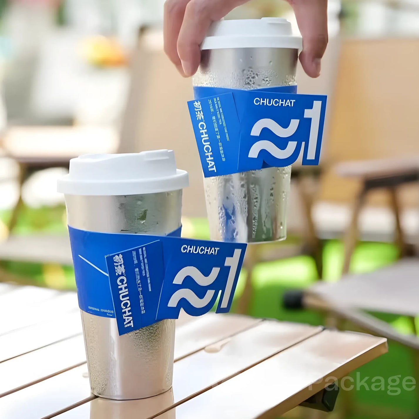 オリジナル型抜きコーヒースリーブ