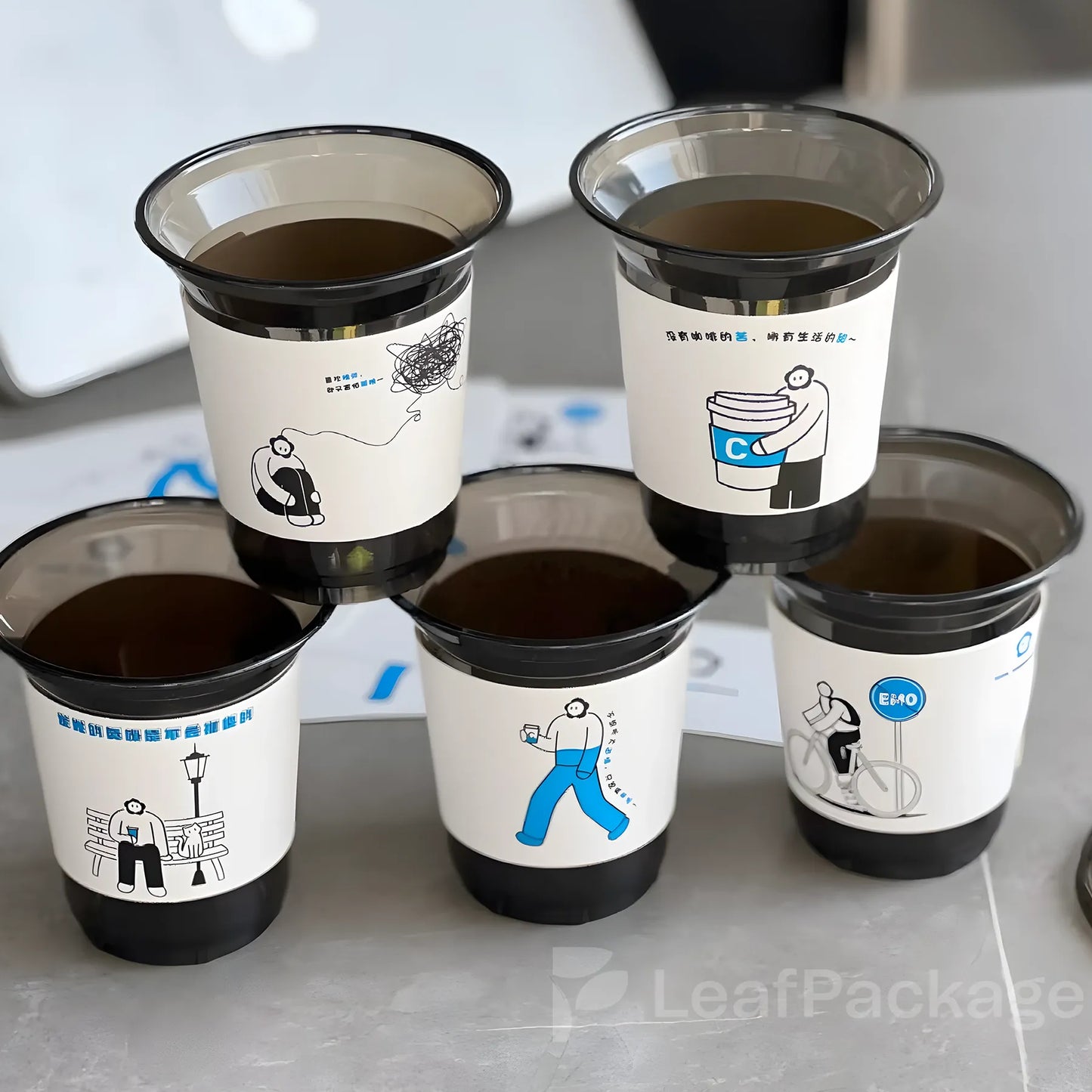 Custom Single-Layer White Cardboard Cup Sleeve