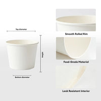 Wholesale Plain White Recyclable Ice Cream Paper Cups