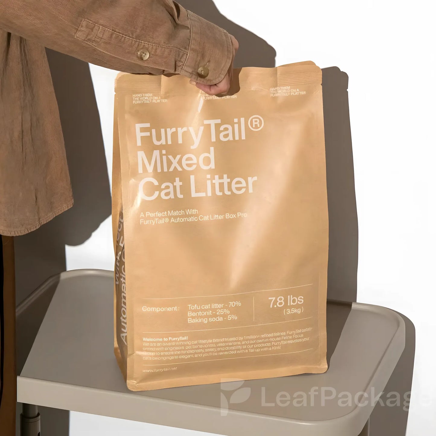 Custom Kraft Paper Cat Litter Packaging Bags