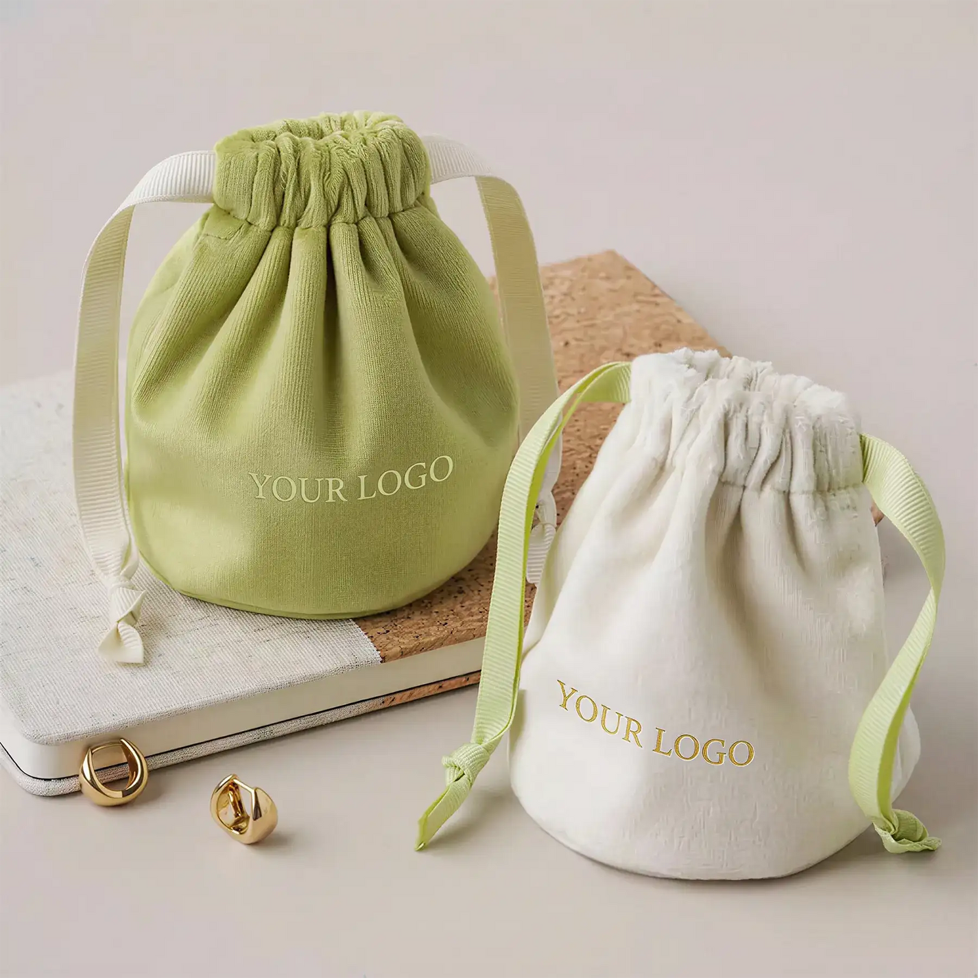 Custom Velvet Drawstring Bucket Bag