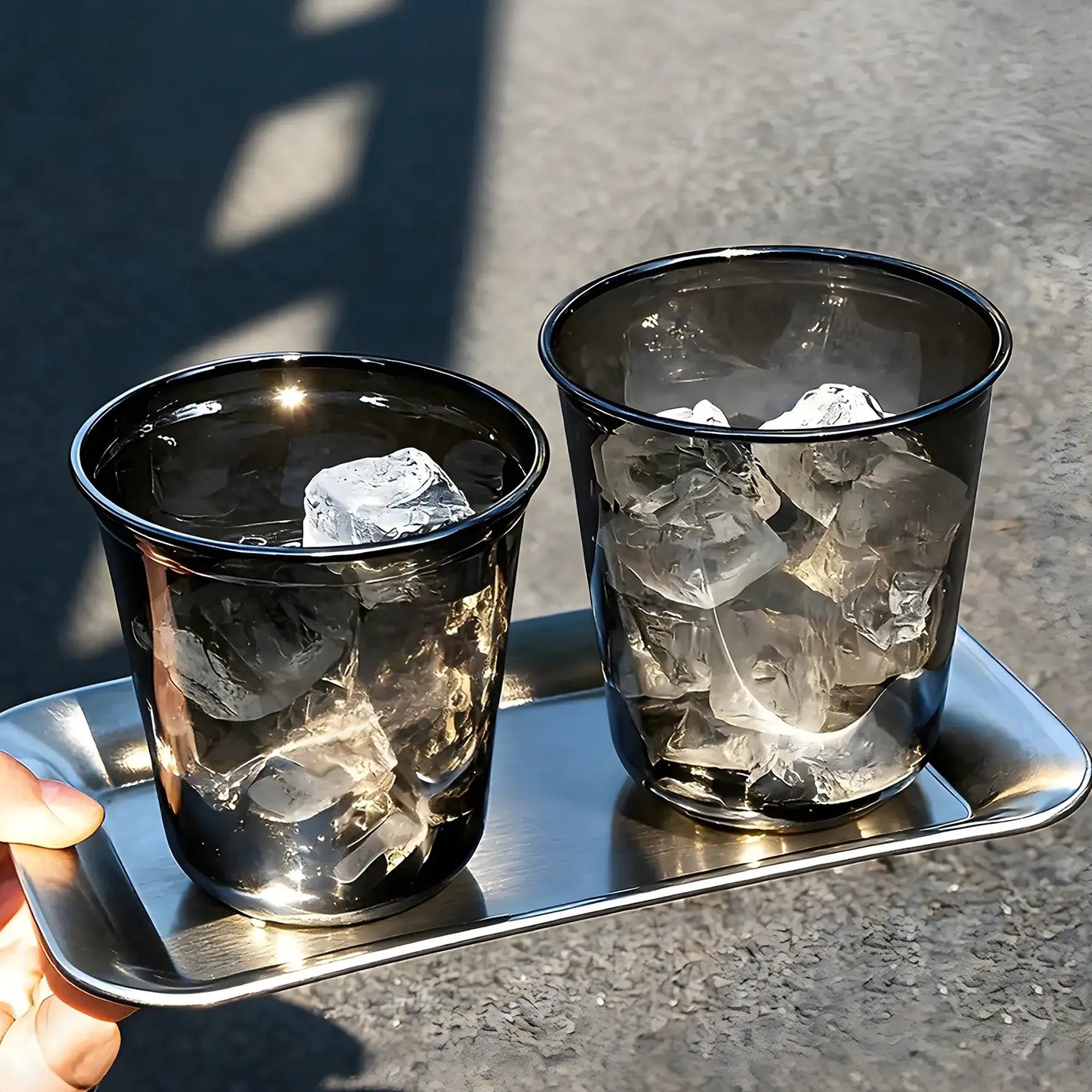 Wholesale U-Shape Black PET Plastic Cups