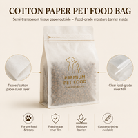 Custom Tissue Paper Pet Food Bags for Treats and Small Kibble