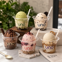 9oz Custom PET Flat-Bottom Ice Cream Cups with Logo – 95mm Rim