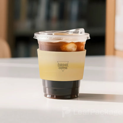 Custom Single-Layer White Cardboard Cup Sleeve