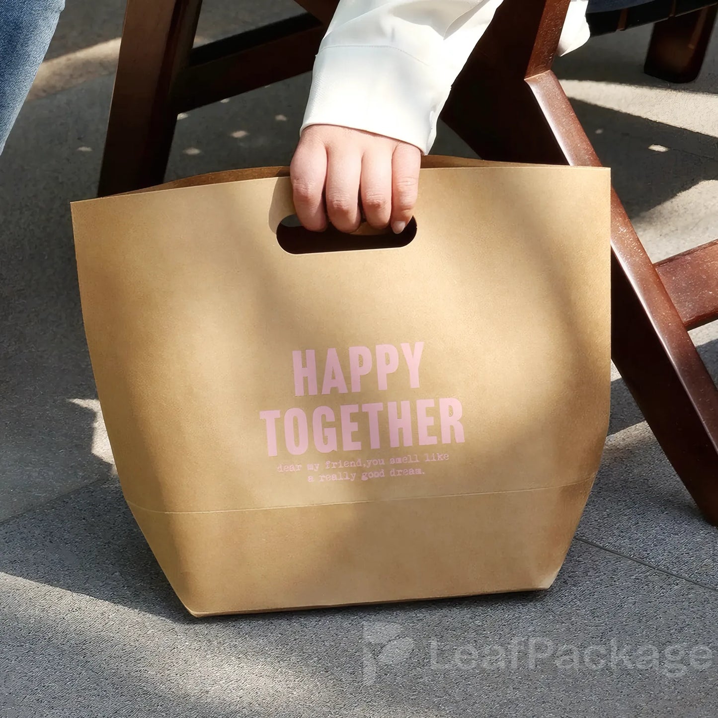 Custom Kraft Die Cut Handle Bag