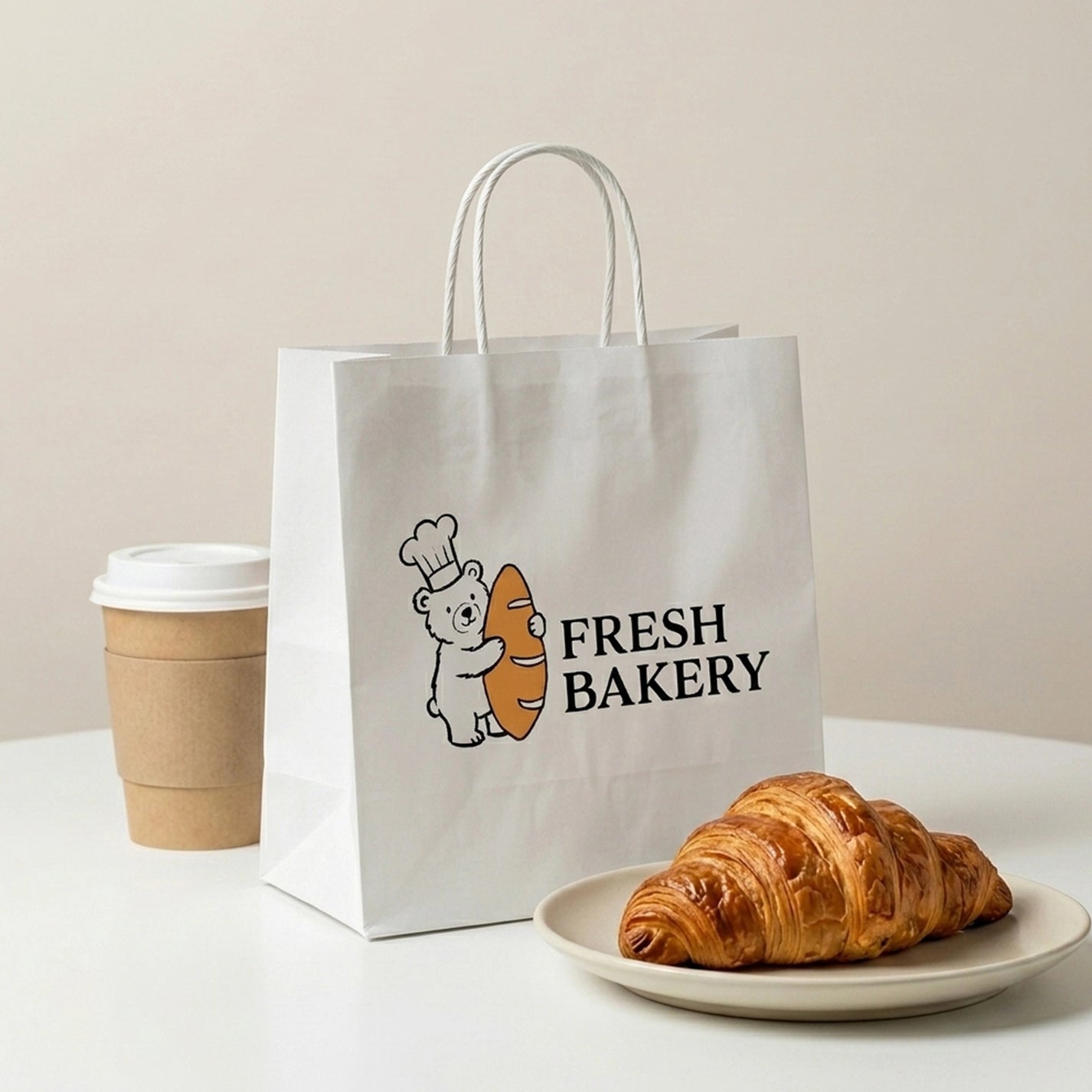 Custom Twisted Handle Paper Bakery Bags