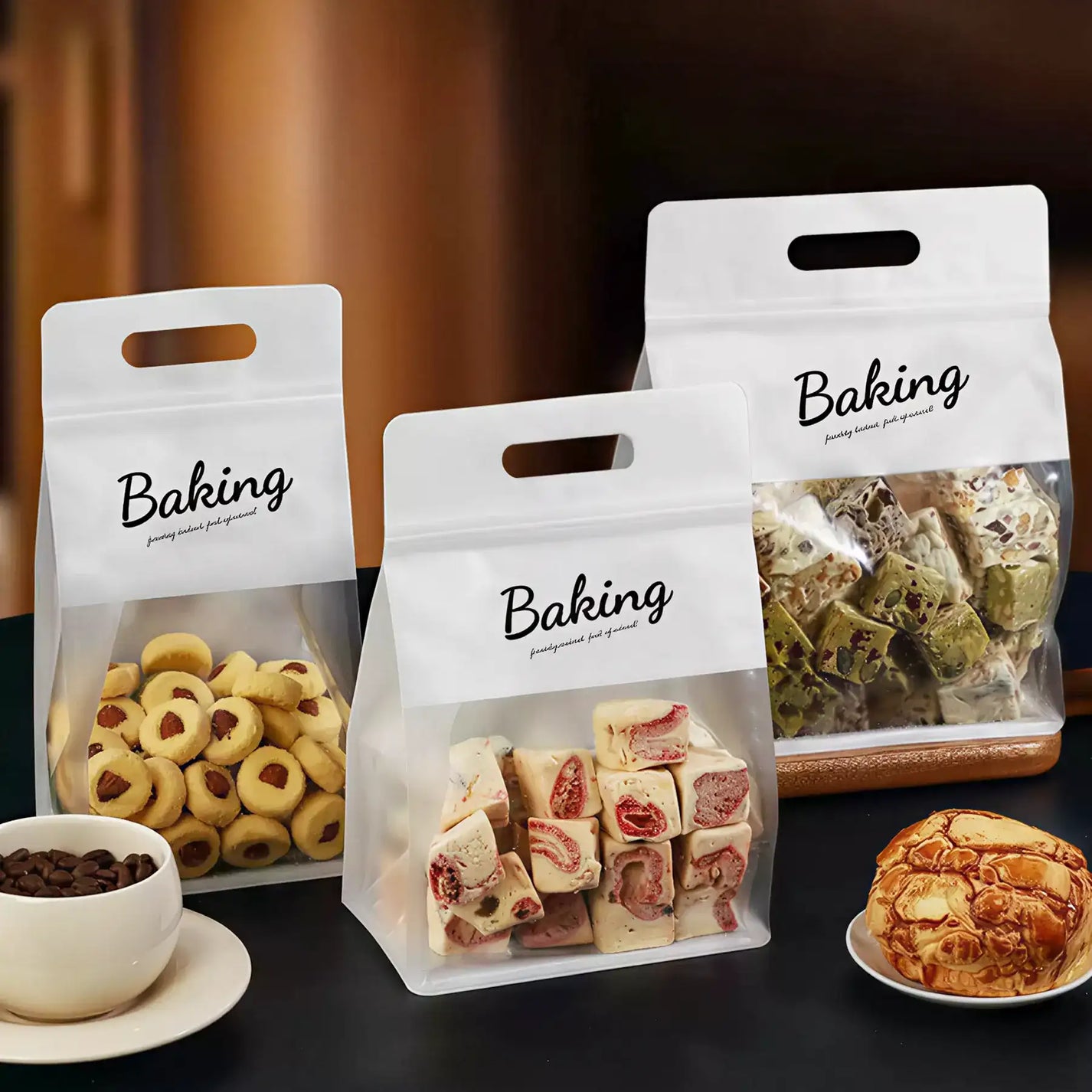 Clear Handle Bakery Bags
