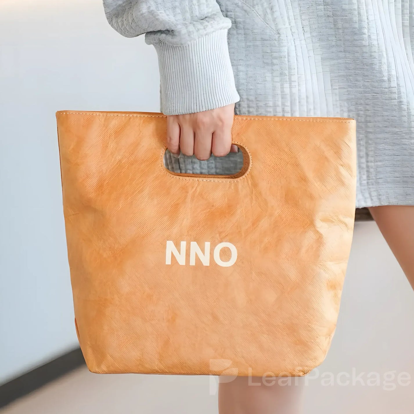 Custom Washable & Durable Kraft Paper Die-cut Handle Tote Bag