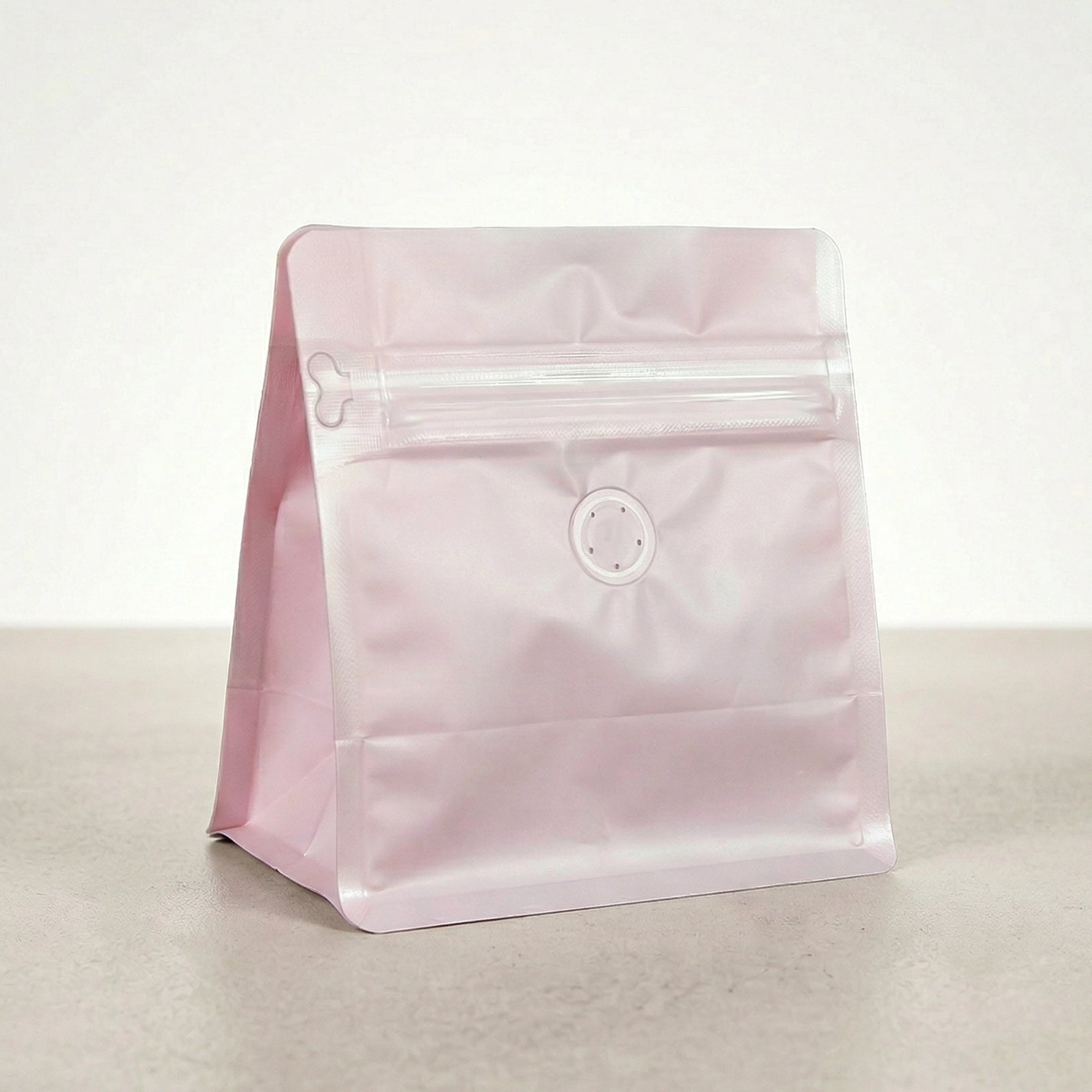 Ready-to-Ship Matte Flat Bottom Blank Coffee Bags – Valve & Zipper Options(No aluminum layer)