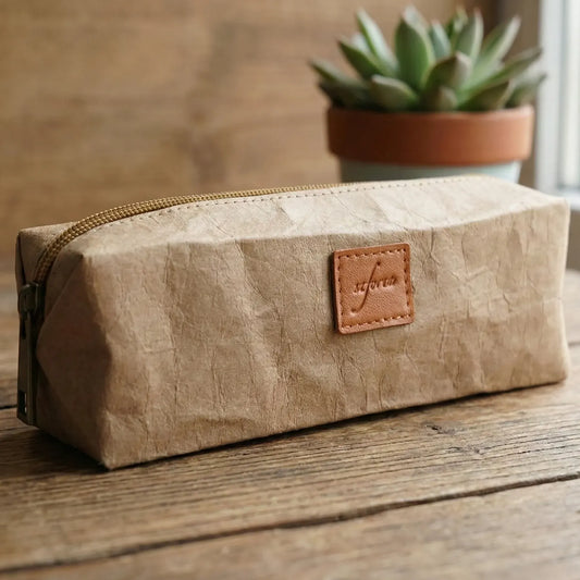Custom  Washable Kraft Paper Pencil Case