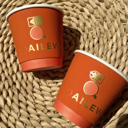 Custom Rotating Double Wall Paper Coffee Cup