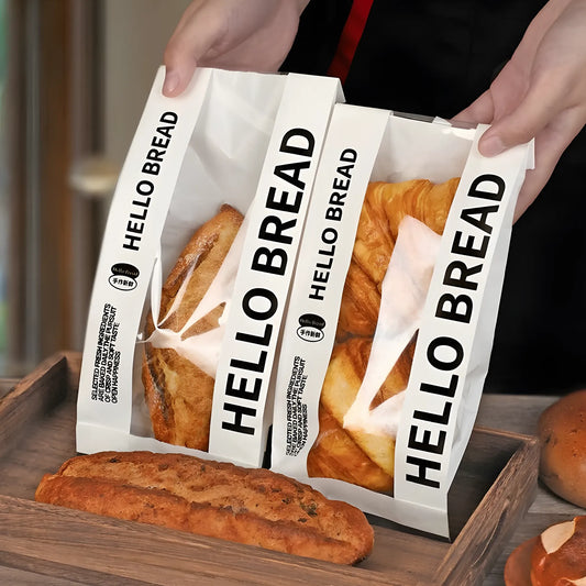 Custom Transparent Window Paper Bread Bags