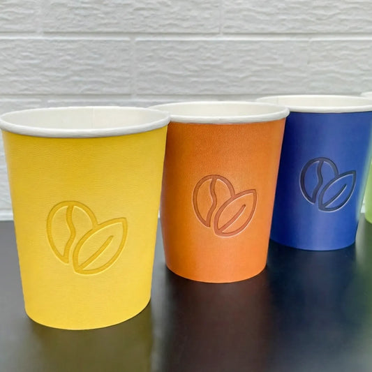 Custom Leather-Texture Coffee Cups