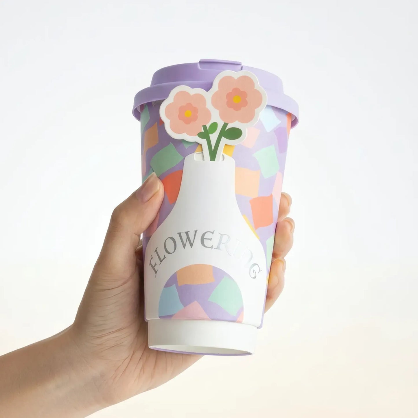 Custom Floral Coffee Cup
