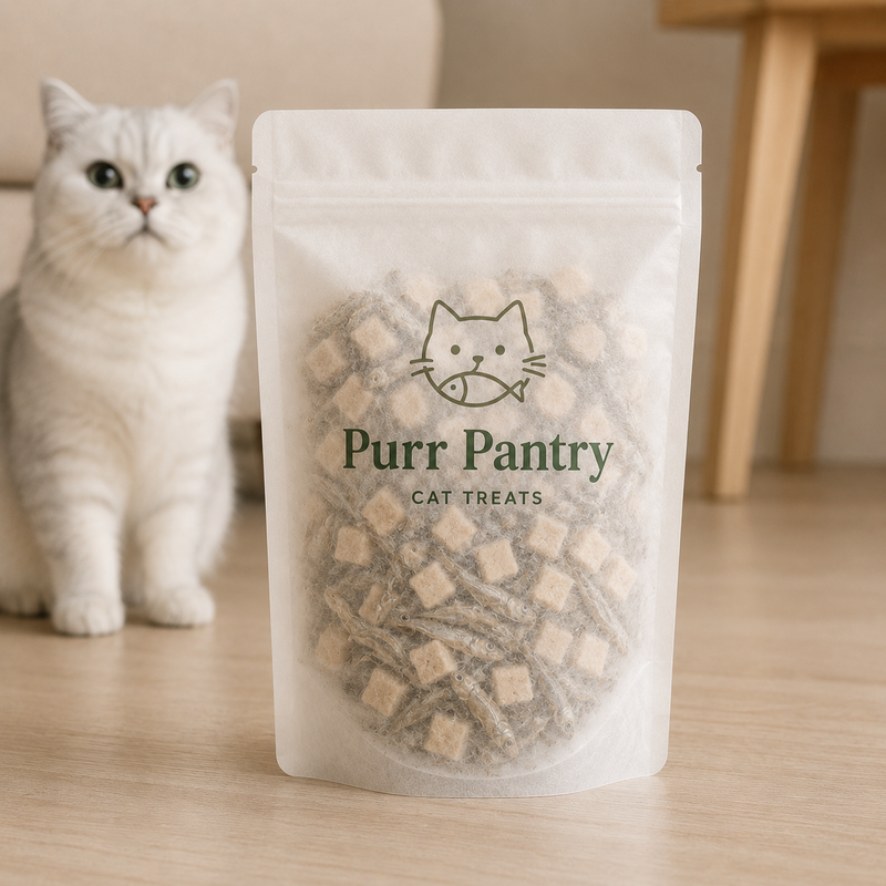 Custom Tissue Paper Pet Treat Pouches for Dog and Cat Snacks