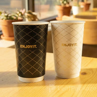 Custom Diamond-Embossed Coffee Cup