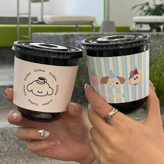 Custom Single-Layer White Cardboard Cup Sleeve
