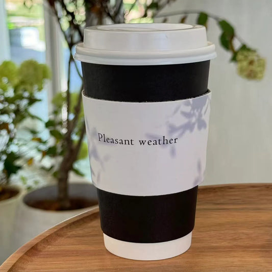 Custom Single-Layer White Cardboard Cup Sleeve