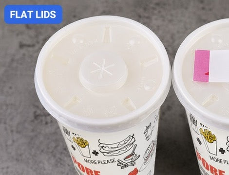 Vasos de papel de doble capa para bebidas frías con tapas personalizados