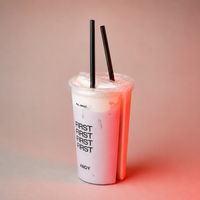 Custom Clear Plastic Twin Share Cups for Cold Drinks