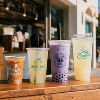 Custom Print Clear PET Plastic Cups with Logo – 98mm Rim